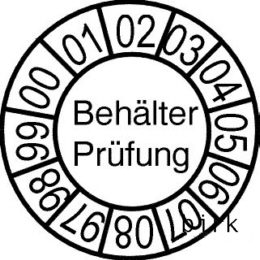 8409-L Aufkleber Behälterprüfung