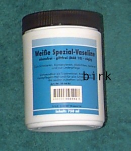 Technische Vaseline weiß, säurefreies Fett, 750 ml